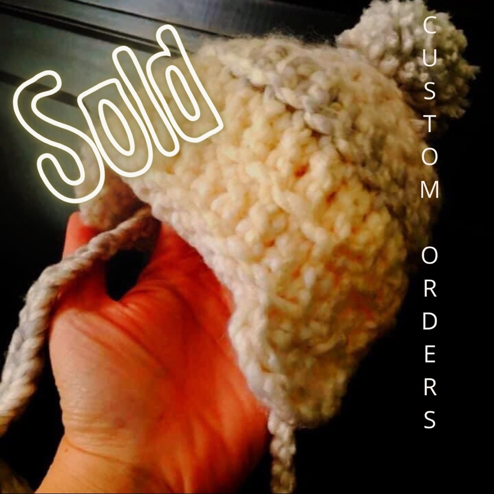 CUSTOM ORDERED HAND CROCHETED BABY HAT
